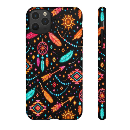 Neon Aztec Feather Tough Case