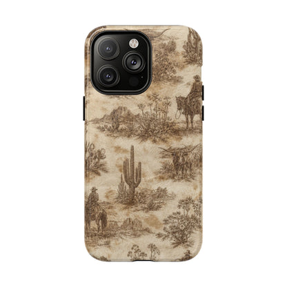 Ivory Cowhide Toile Magnetic Case