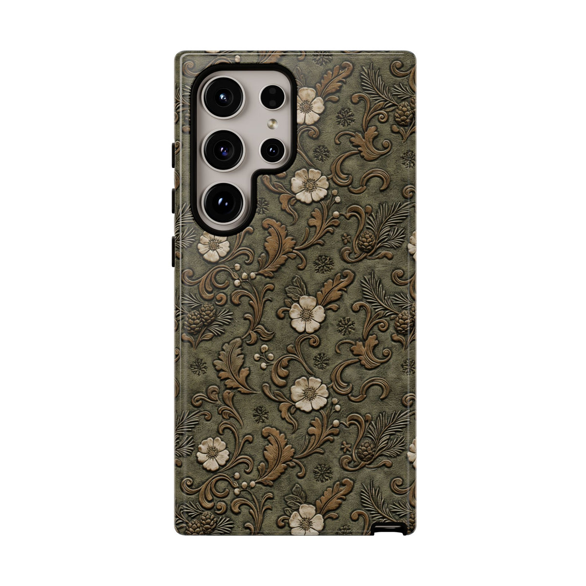 Sage Tooled Roses Tough Case