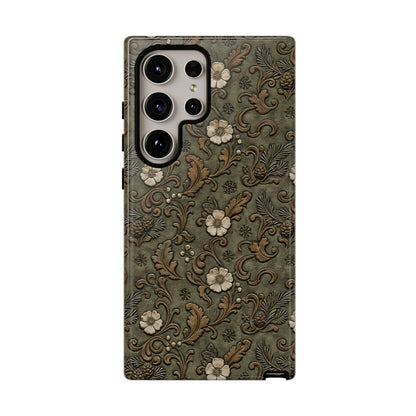 Sage Tooled Roses Tough Case
