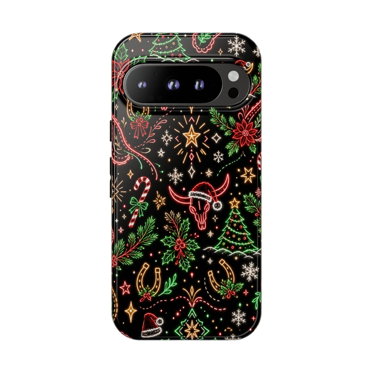 Neon Christmas Skulls Tough Case