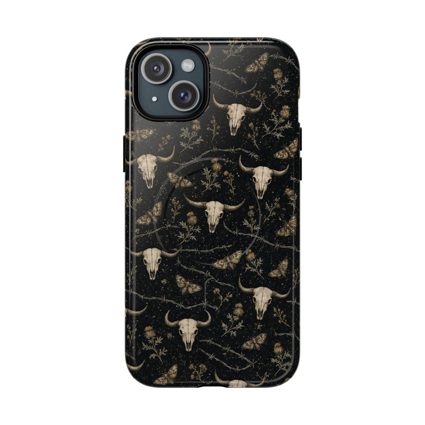 Bull Skull Barbwire Magnetic Case