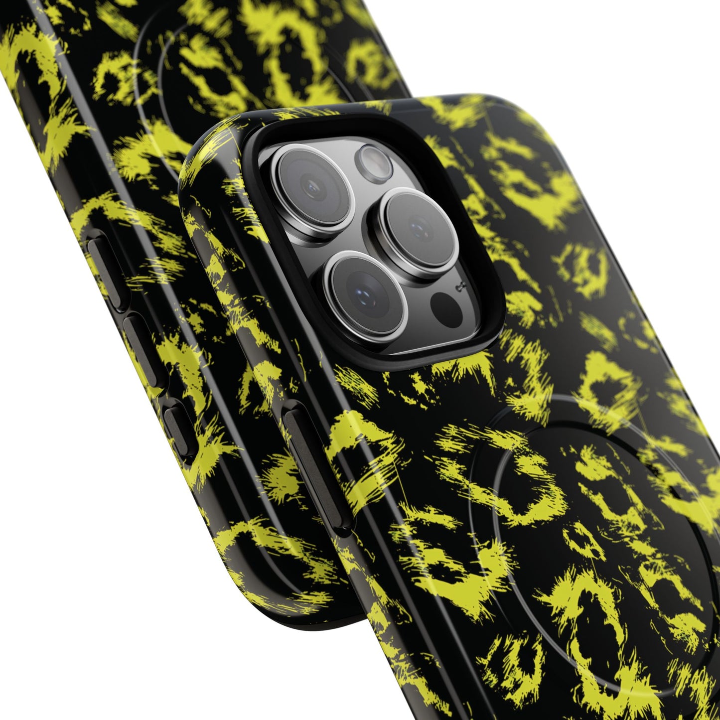 Neon Yellow Leopard Magnetic Case