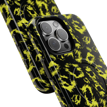 Neon Yellow Leopard Magnetic Case