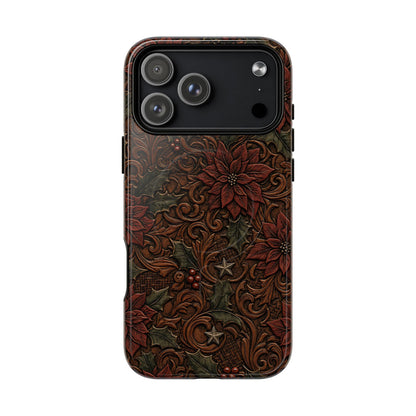 Tooled Poinsettia Magnetic Case