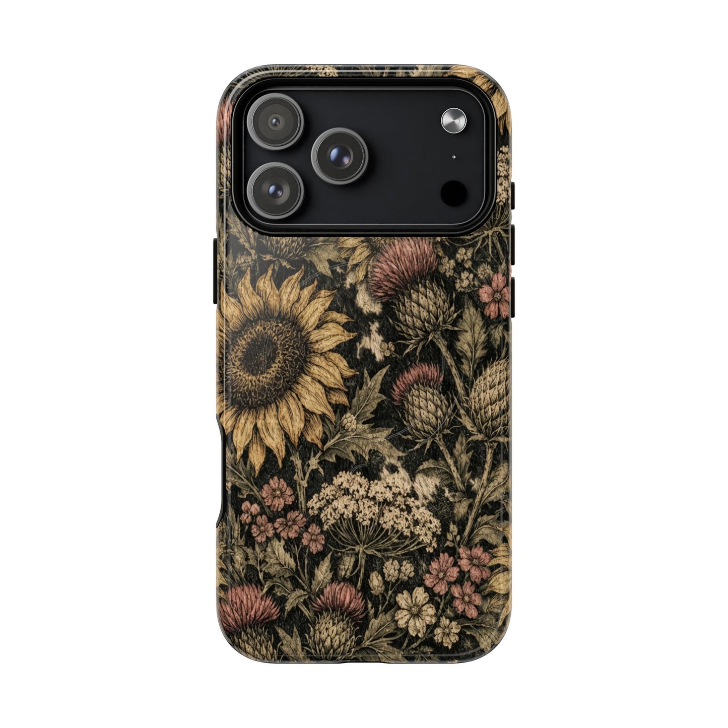 Cowhide Sunflower Thistles Magnetic Case