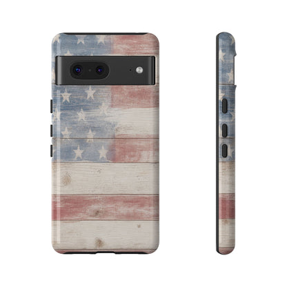White Wood Flag Tough Case
