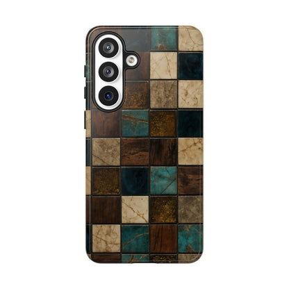 Teal Walnut Tile Tough Case