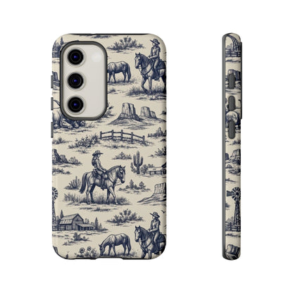 Western Toile Navy Tough Case