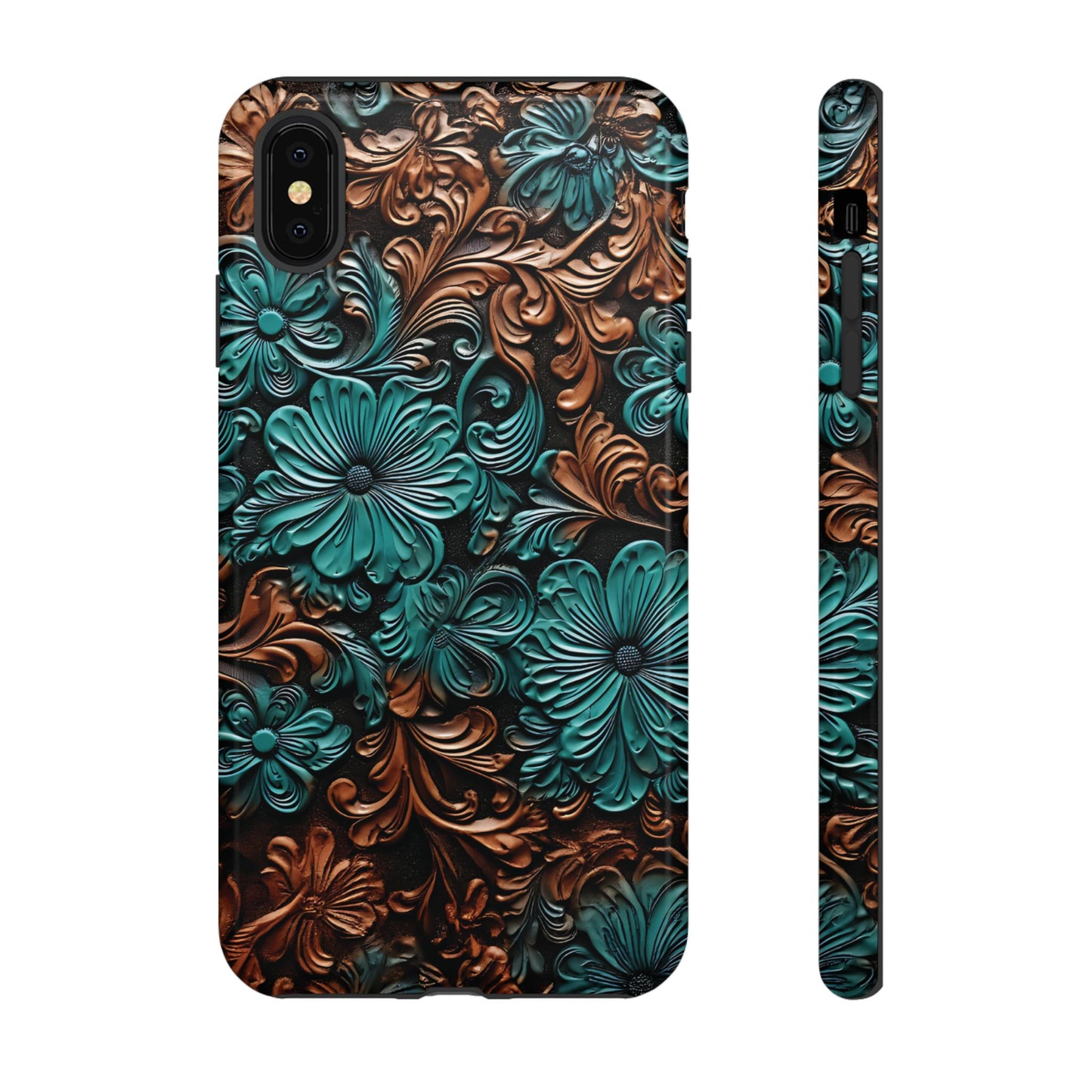 Faux Tooled Floral Tough Case