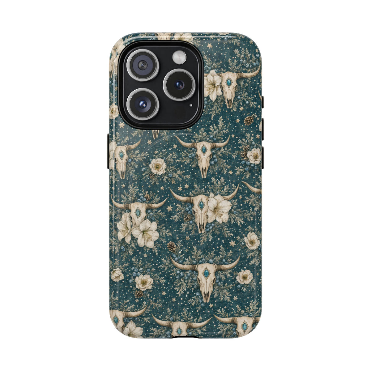 Turquoise Winter Skull Magnetic Case