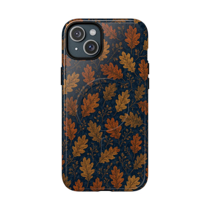 Navy Autumn Leaves Magnetic Case