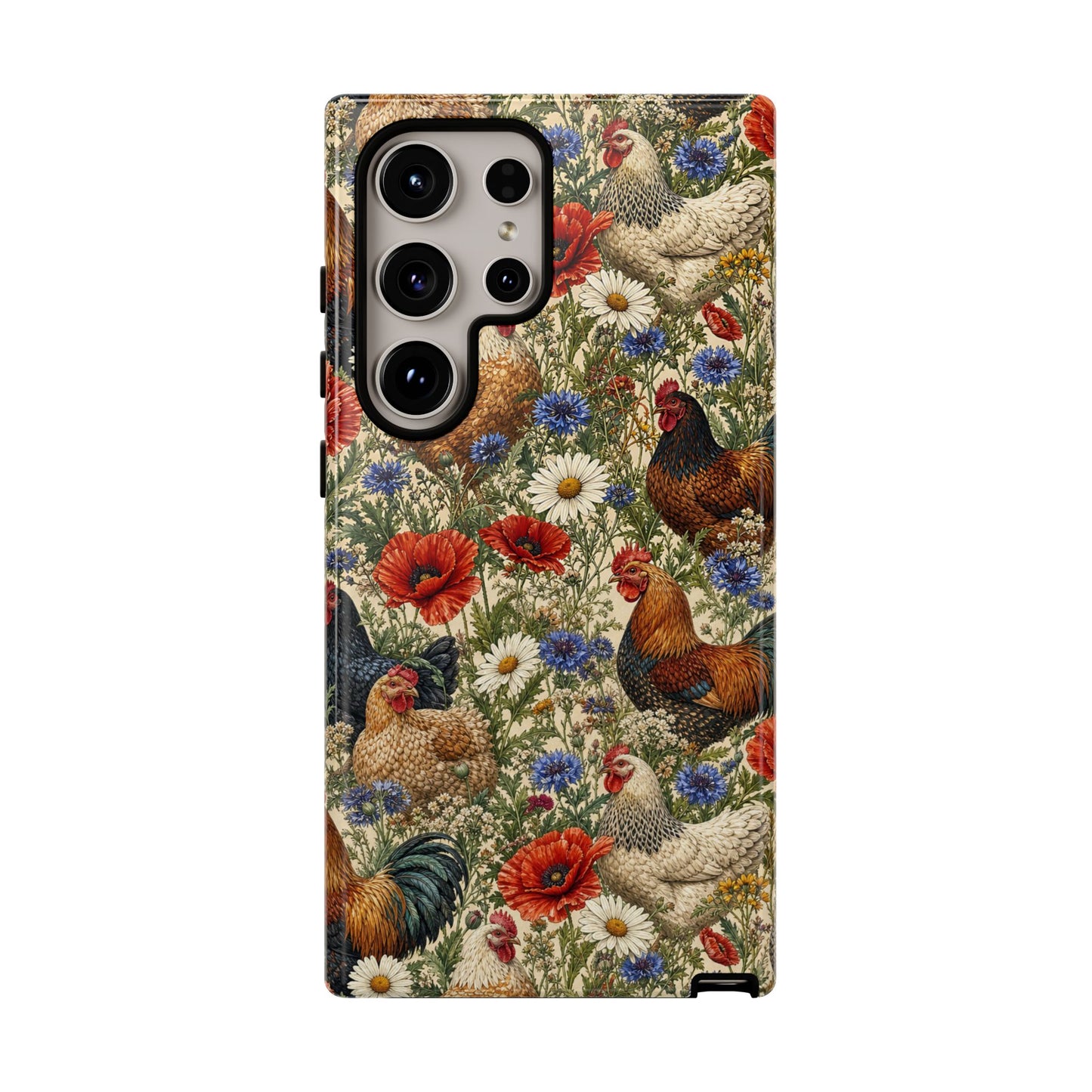 Patriotic Floral Chickens Tough Case