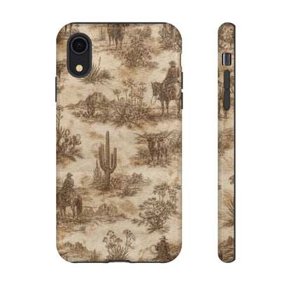 Ivory Cowhide Toile Tough Case