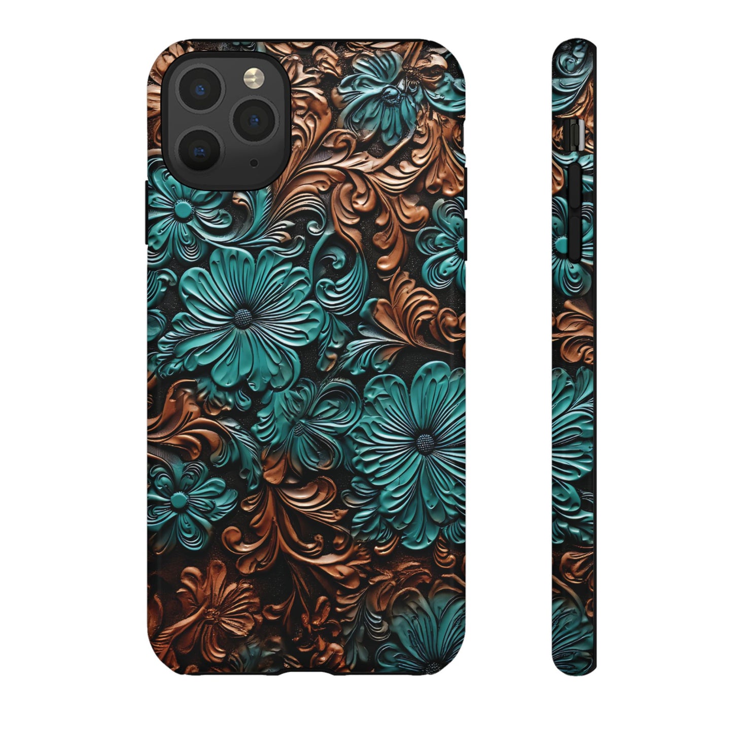 Faux Tooled Floral Tough Case
