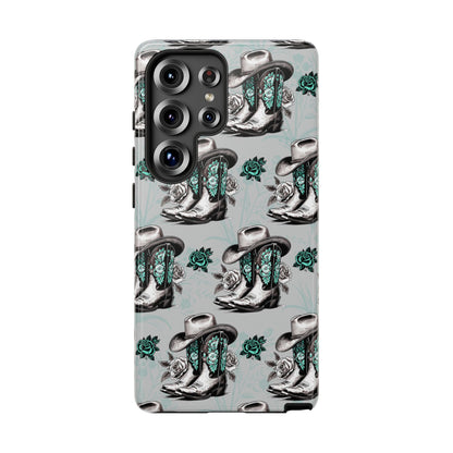 Teal Floral Boots Tough Case