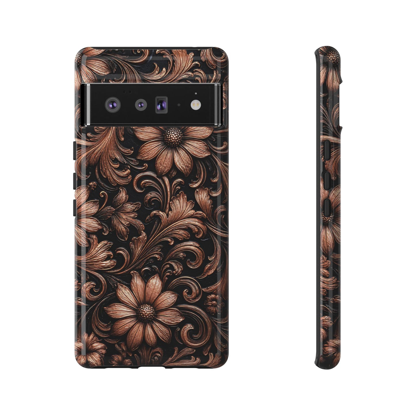 Rose Gold Floral Tough Case