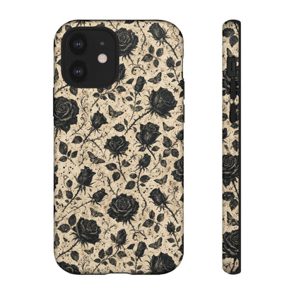 Black Rose Bone Tough Case