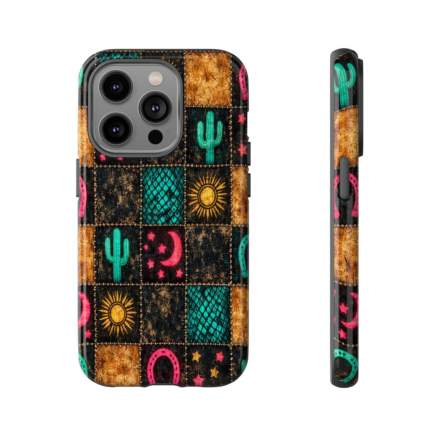 Neon Cactus Patchwork Tough Case
