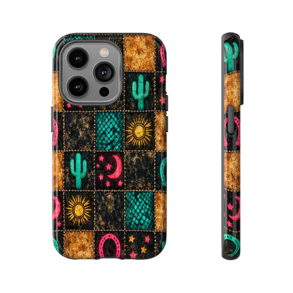 Neon Cactus Patchwork Tough Case