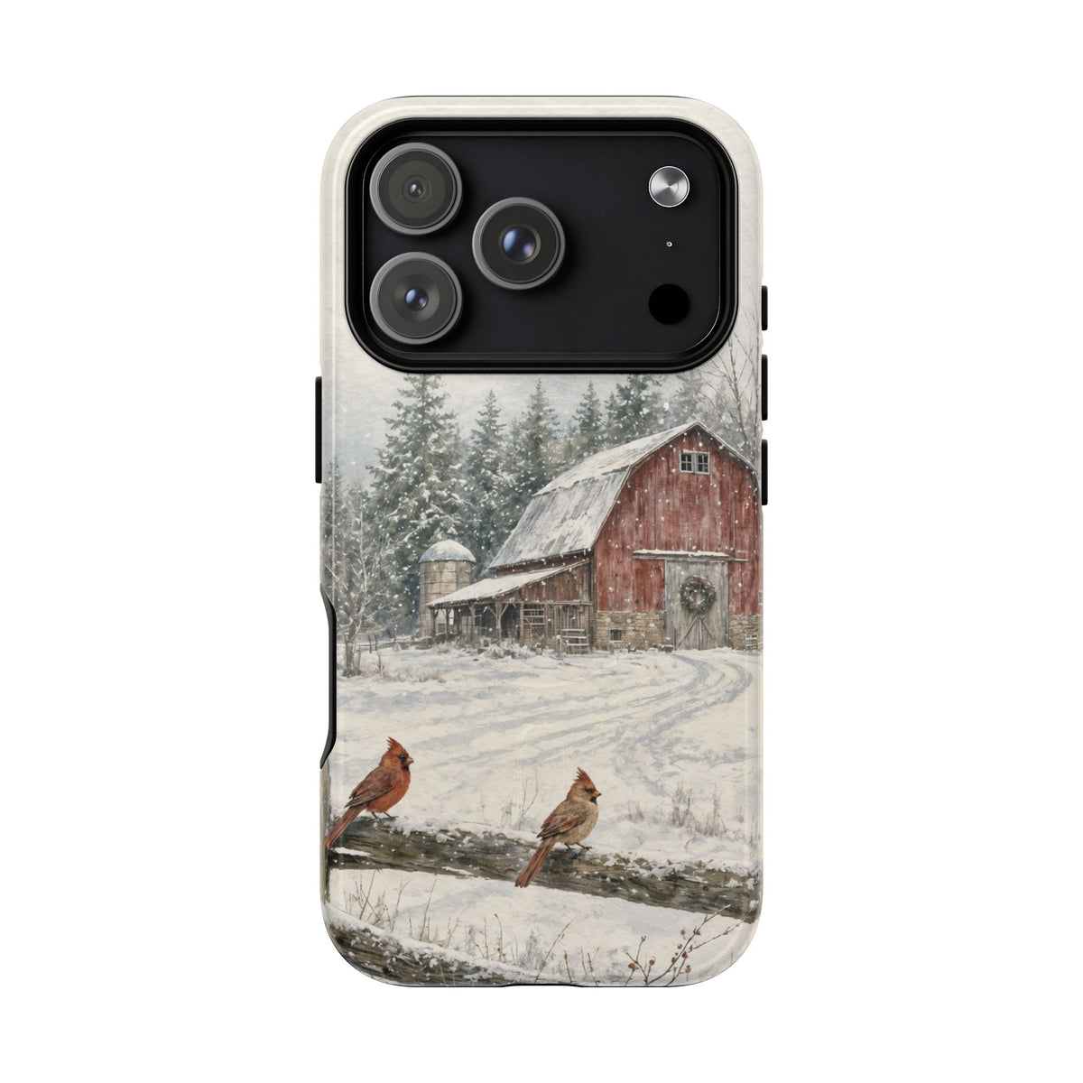 Snowy Red Barn Magnetic Case