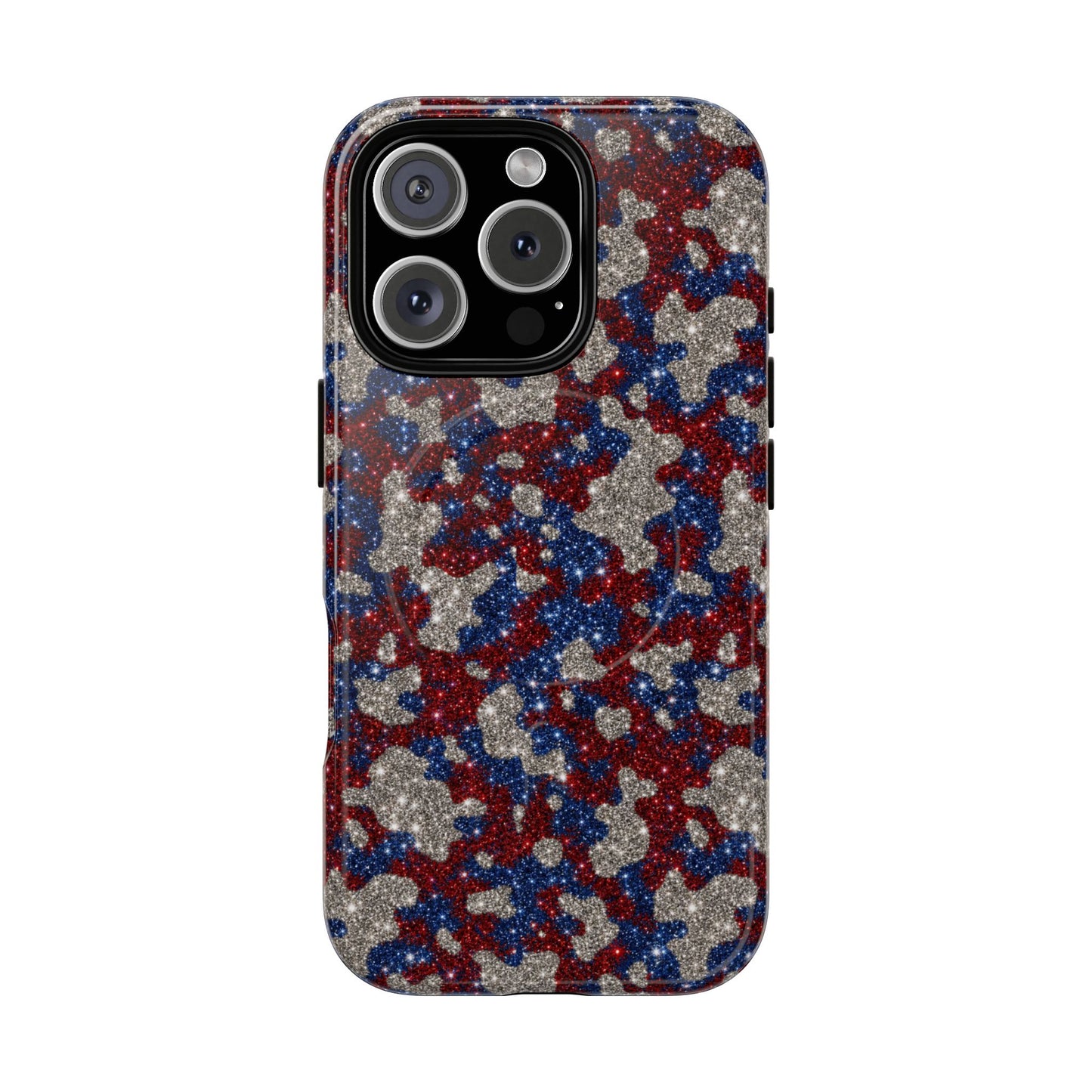 USA Cowhide Glitter Magnetic Case