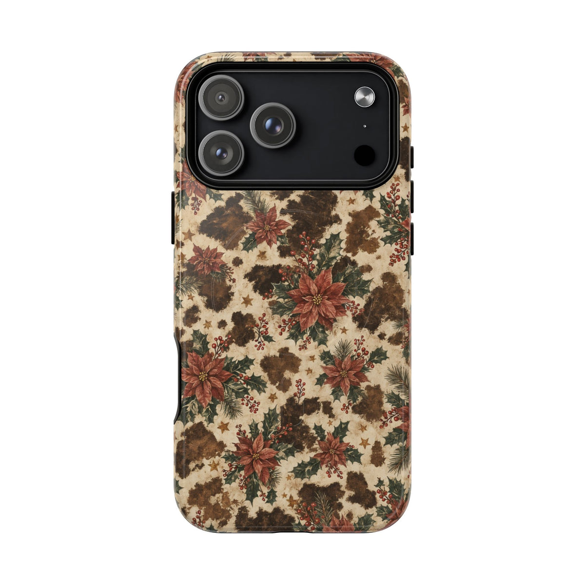 Cowhide Poinsettia Magnetic Case