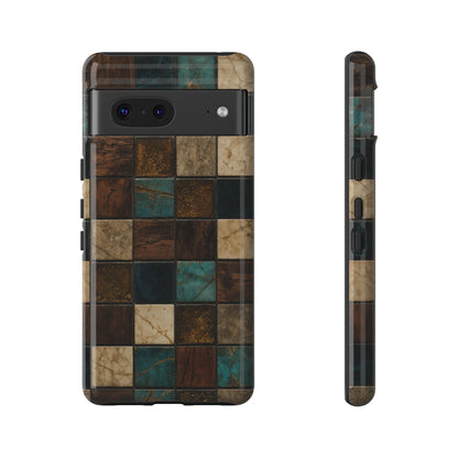 Teal Walnut Tile Tough Case