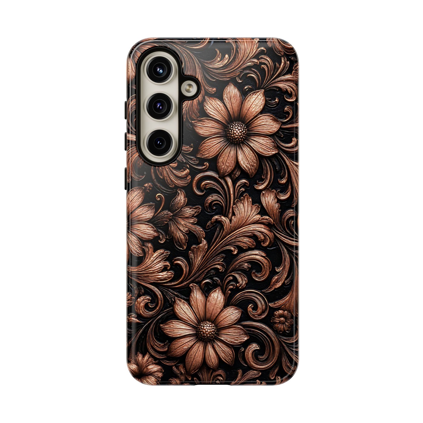 Rose Gold Floral Tough Case