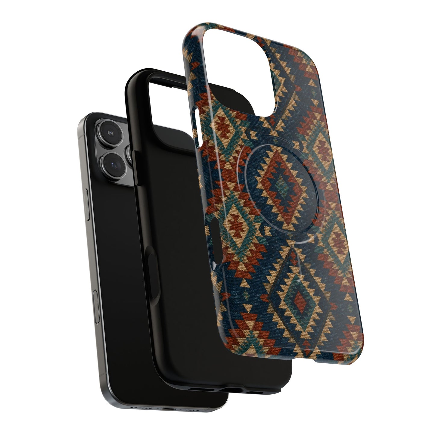 Navy Aztec Magnetic Case