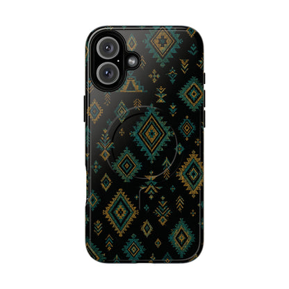 Turquoise Gold Aztec Magnetic Case