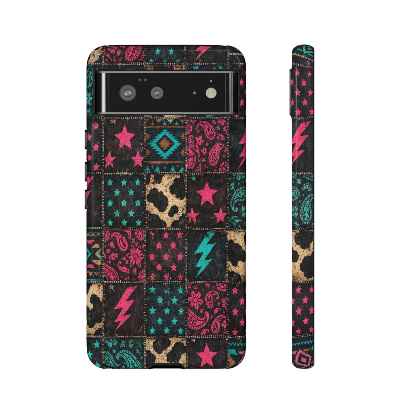 Neon Cowhide Patchwork Tough Case