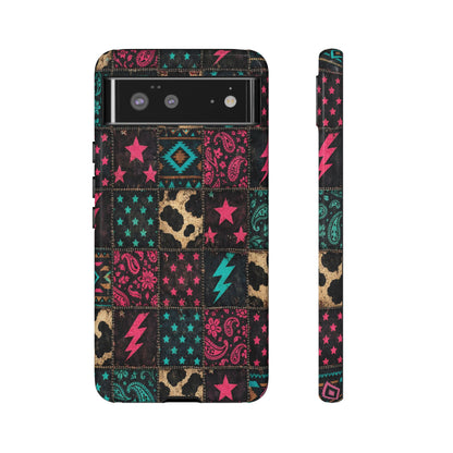 Neon Cowhide Patchwork Tough Case