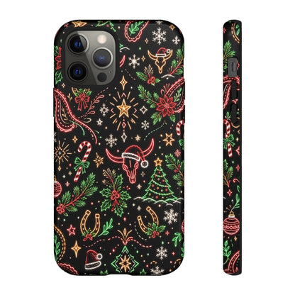 Neon Christmas Skulls Tough Case