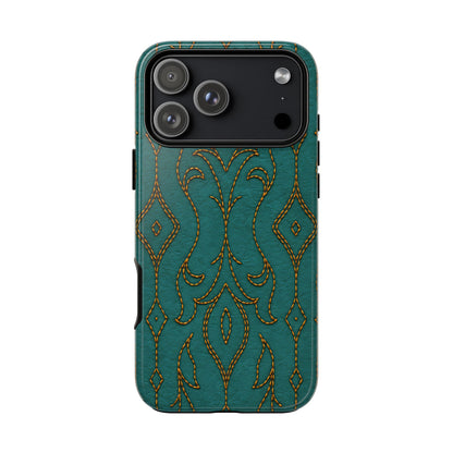 Teal Vine Stitch Tough Case