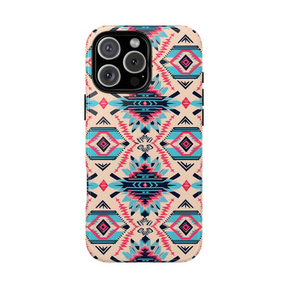 Pink Blue Aztec Tough Phone Case