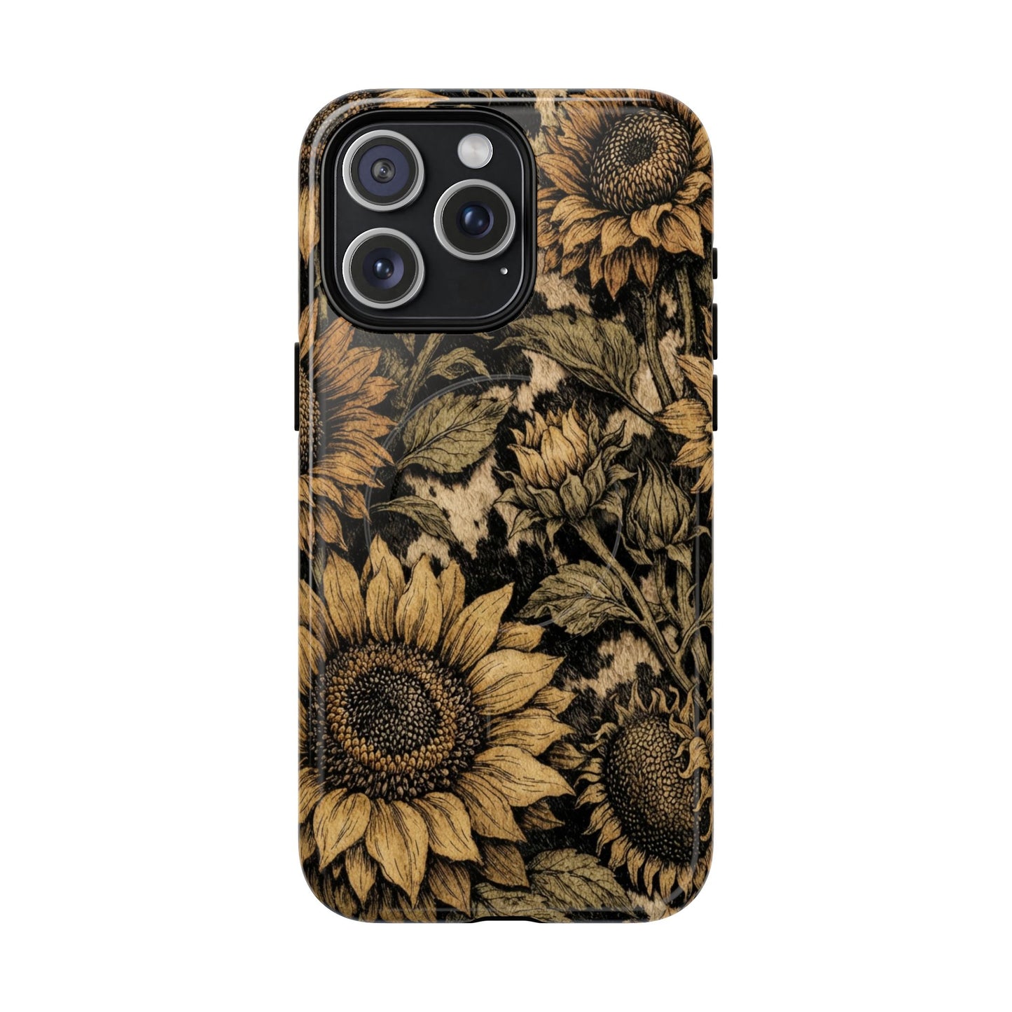 Cowhide Sunflowers Magnetic Case