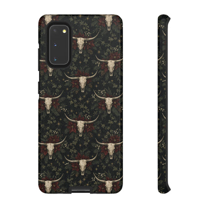 Midnight Skull Poinsettia Tough Case