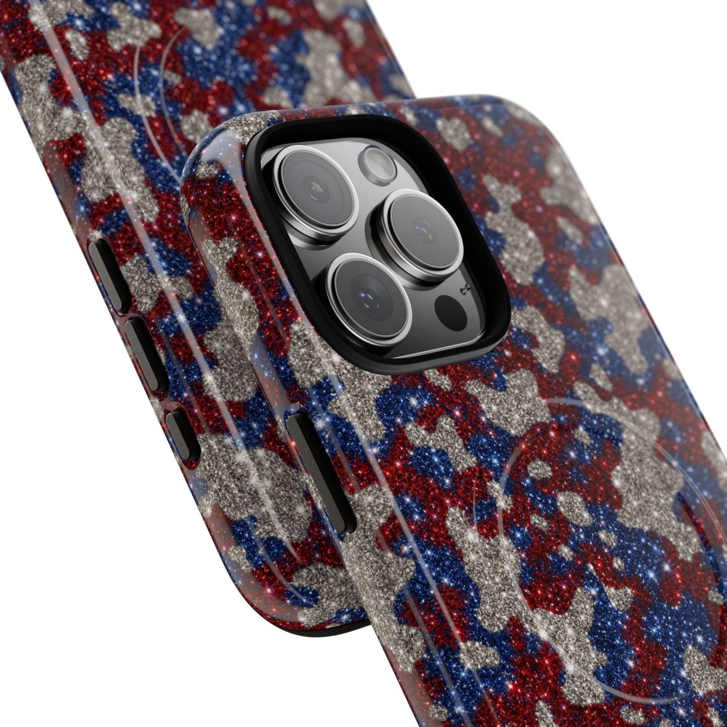 USA Cowhide Glitter Magnetic Case