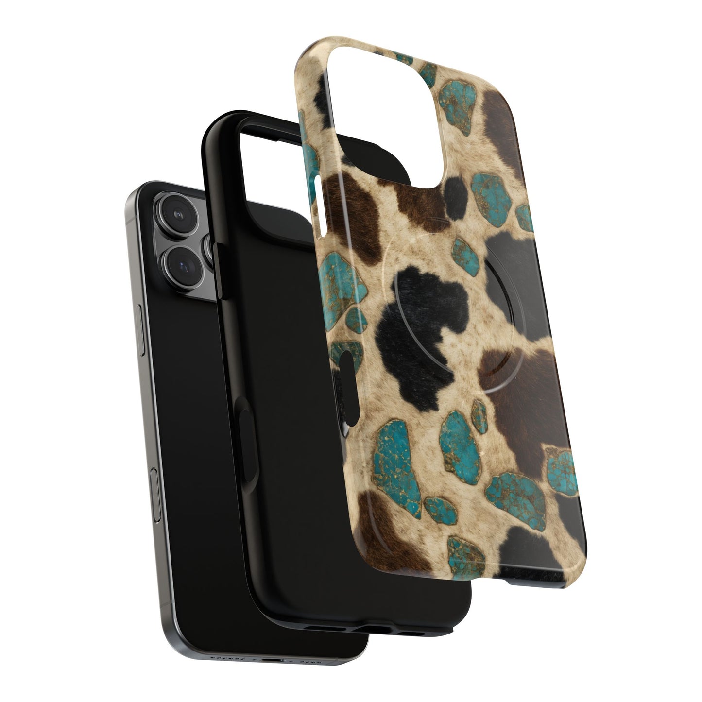 Turquoise Cowhide Magnetic Case