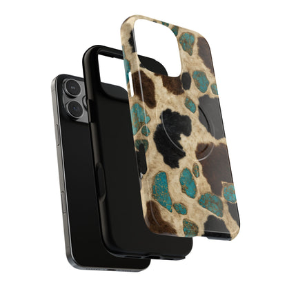 Turquoise Cowhide Magnetic Case