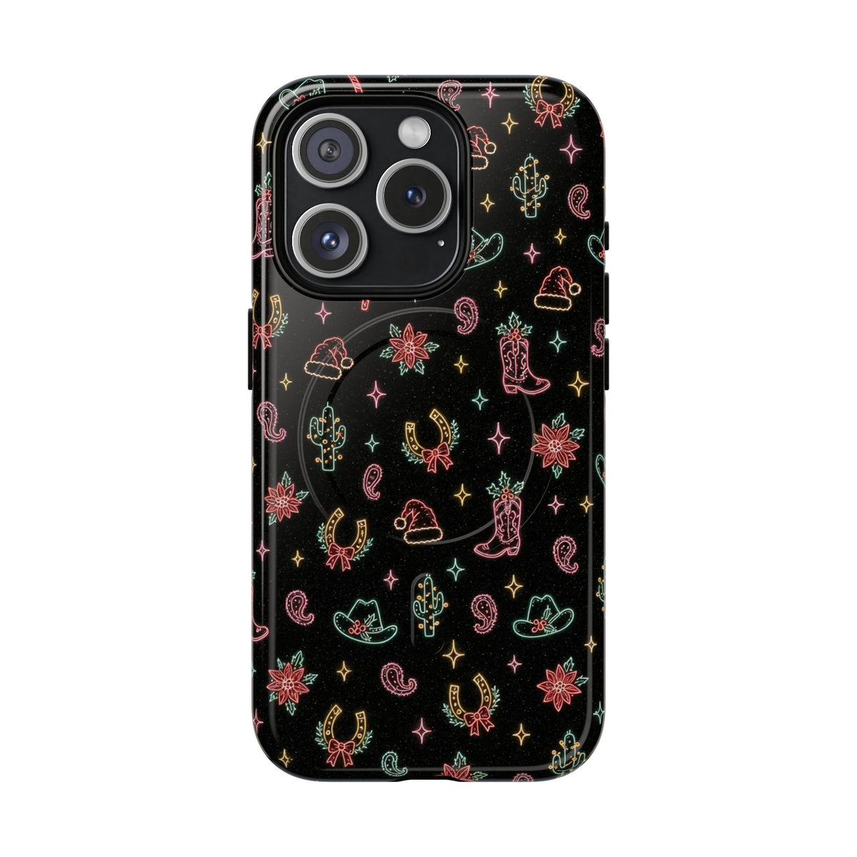 Neon Holiday Doodles Magnetic Case