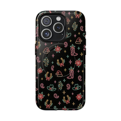Neon Holiday Doodles Magnetic Case