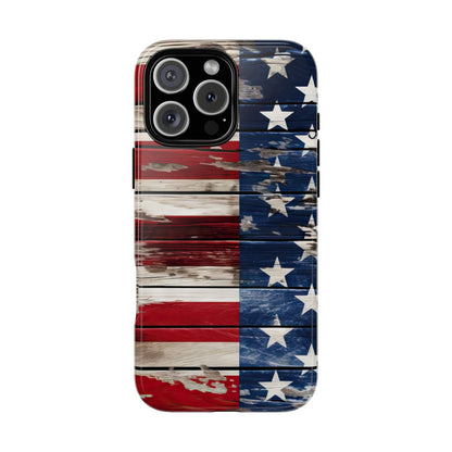 Wood Stars Stripes Patriotic Tough Phone Case