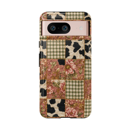 Cowhide Floral Quilt Tough Case