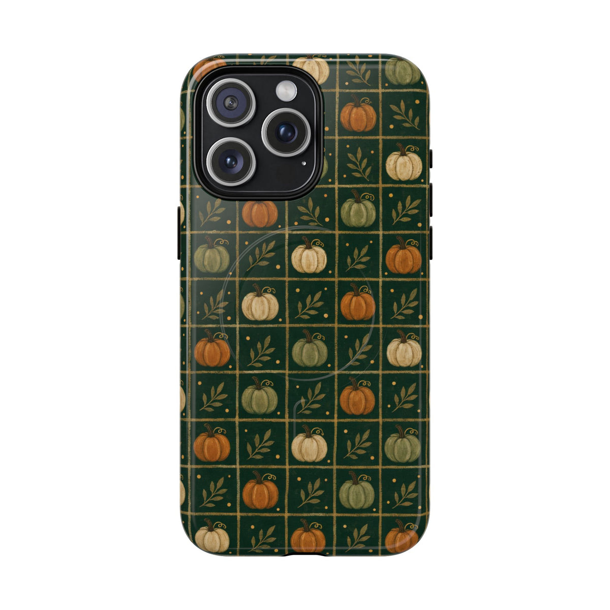 Green Pumpkin Check Magnetic Case