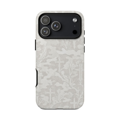 White Camo Cross Tough Case