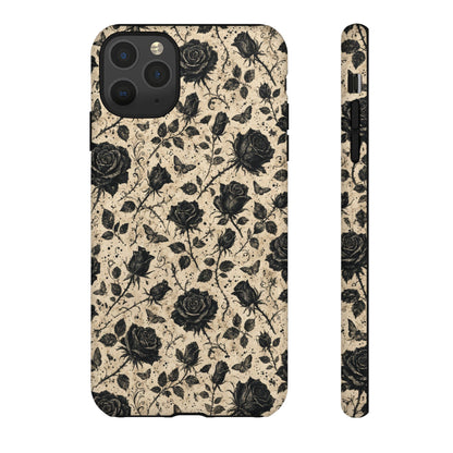 Black Rose Bone Tough Case