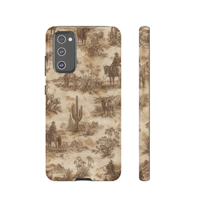 Ivory Cowhide Toile Tough Case