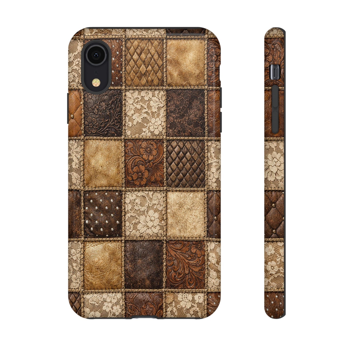 Leather Lace Patchwork Tough Case